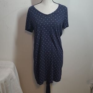 Nautica Dark Blue Short Sleeve Tee with Light Blue Accents